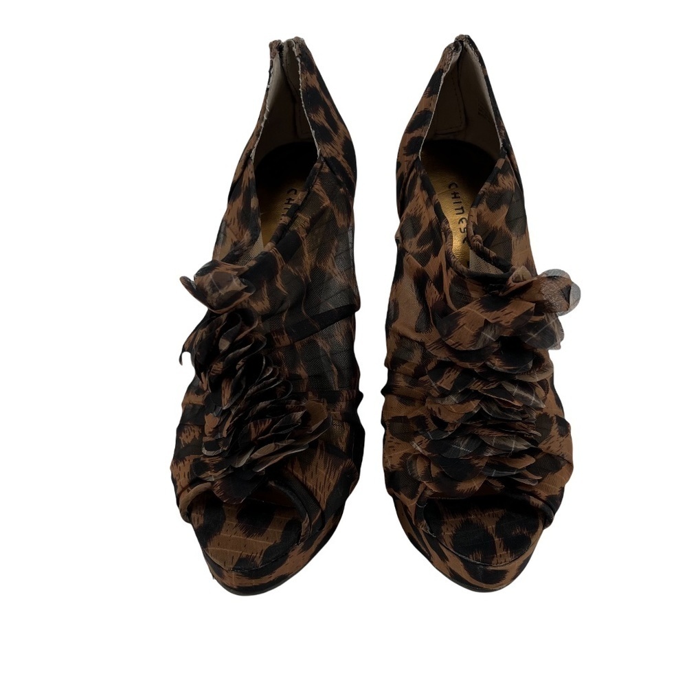 Chinese Laundry Women’s Brown Peep Toe High Heel Cheetah Pumps Size 6.5 Women’s